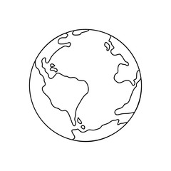 Symbol of earth thin line icon