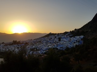 SUNSET IN CHAOUEN THE BLOU CITY