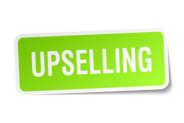 upselling square sticker on white