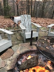 Firepit outside in autumn
