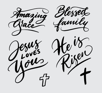 amazing blessed family, jesus love you handwriting typography. Good use for logotype, symbol, cover label, product, brand, poster title or any graphic design you want. Easy to use or change color
 