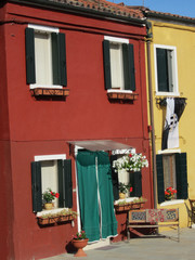 Habitation sur l'île de Burano à Venise