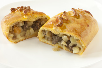 Cornish Pasty Cut in Halves