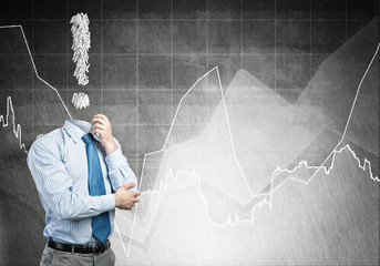 Pensive headless businessman