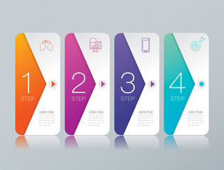 Infographics design vector and business icons with 4 options.