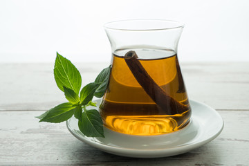 Yeşil çay ve yaprak