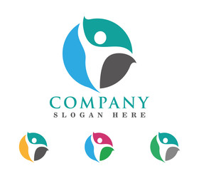 healthy wellness fitness beauty care martial yoga logo