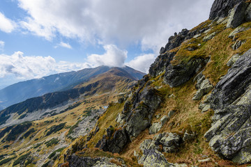 rocky mountain peak area view in slovakia