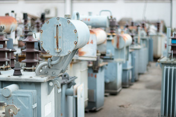 Transformer on the concrete floor.