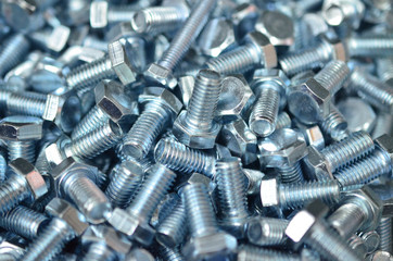 The chrome glossy nut nuts are a lot close-up.