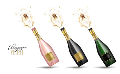 Fototapeta vector realistic champagne explosion obraz