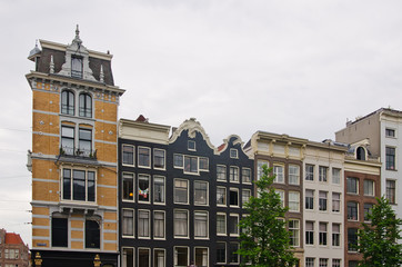 Fototapeta na wymiar Typical Dutch Houses in Amsterdam