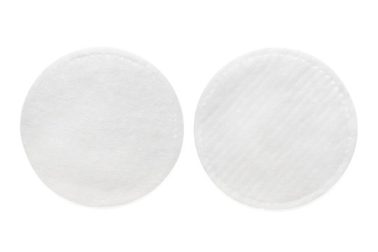 Two sides of cosmetic pad isolated on white with clipping path
