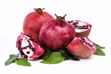 Pomegranate isolated on white background