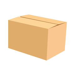 Cardboard box isolated on white vector illustration