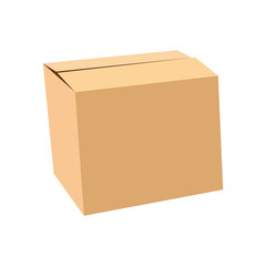 Sealed cardboard box isolated on white vector