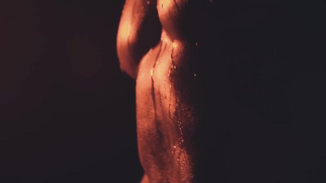 Muscular and sexy torso of young man