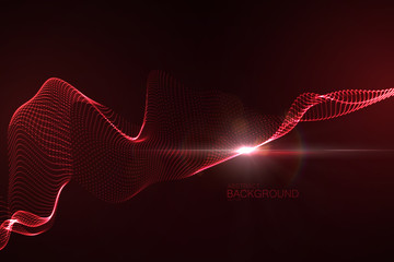 3D illuminated neon digital wave