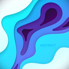 Abstract colorful background with paper curved layers.