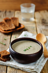 Mushrooms potato cream soup
