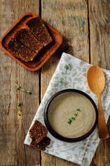 Mushrooms potato cream soup