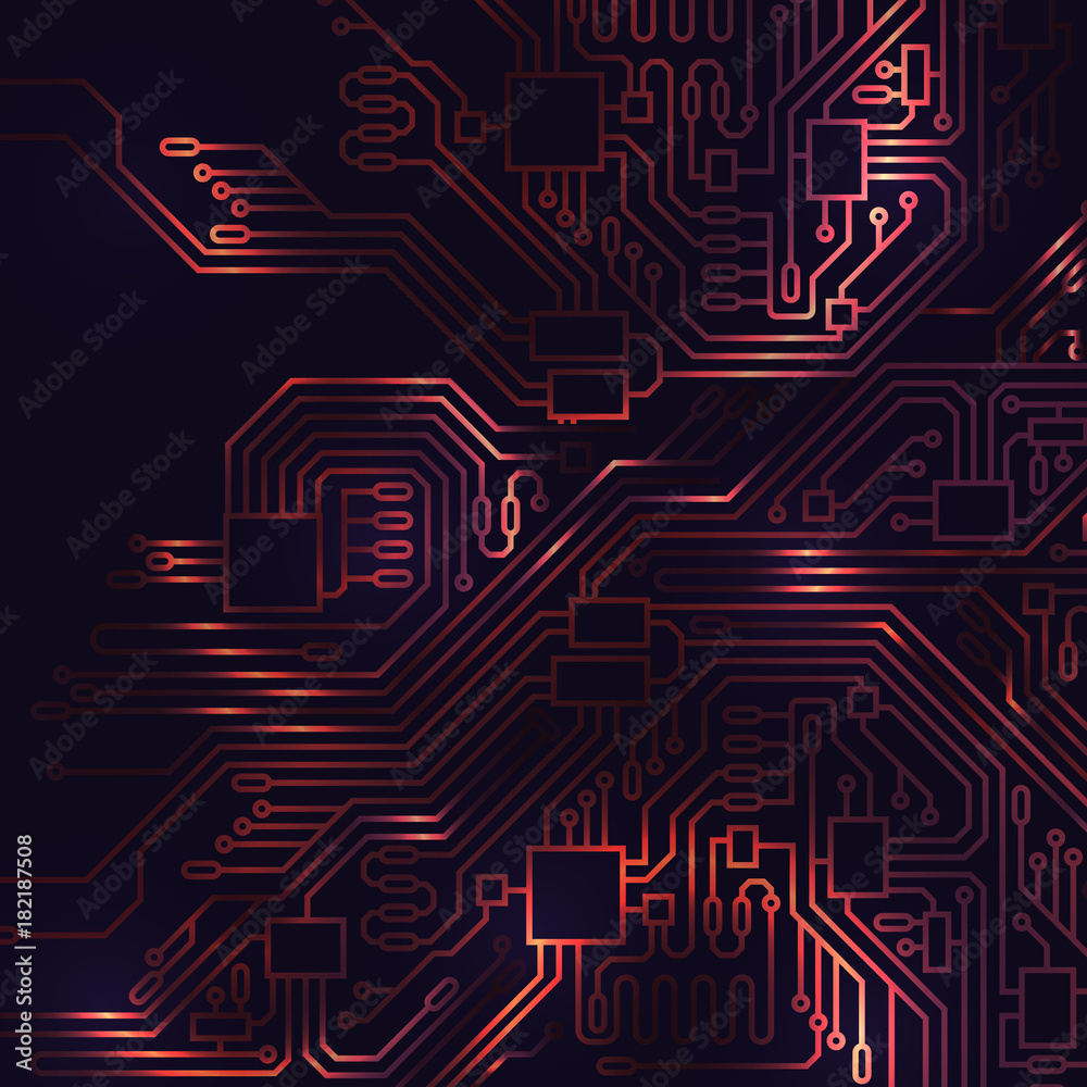 Wall mural circuit board abstract background