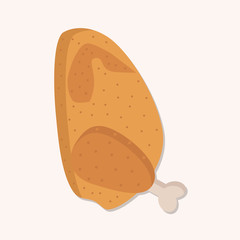 Baked chicken vector illustration.