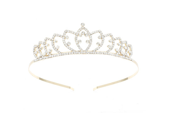 gold tiara on a white background