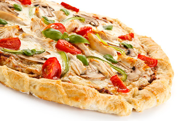 Pizza with mushrooms and artichokes 