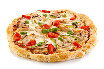 Pizza with mushrooms and artichokes 