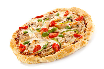 Pizza with mushrooms and artichokes 