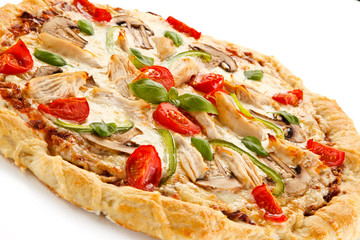 Pizza with mushrooms and artichokes 