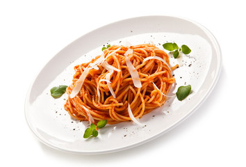     Pasta with pesto sauce and vegetables 
