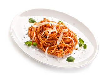     Pasta with pesto sauce and vegetables 