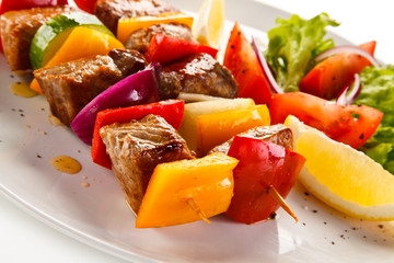 Grilled meat and vegetables 