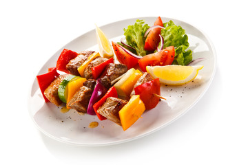 Grilled meat and vegetables 