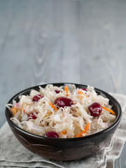 Sauerkraut with cranberry and carrot