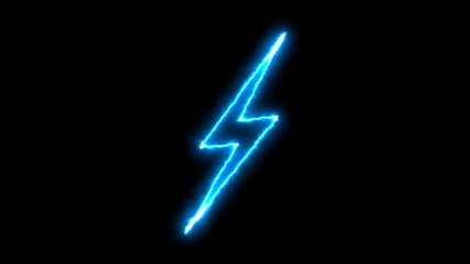 Abstract background with lighting bolt sign. Icon on black background