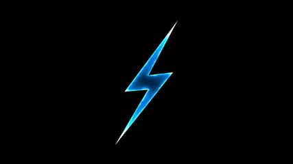 Abstract background with lighting bolt sign. Icon on black background