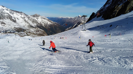 Ski resort in the Alps, Tyrol, Austria