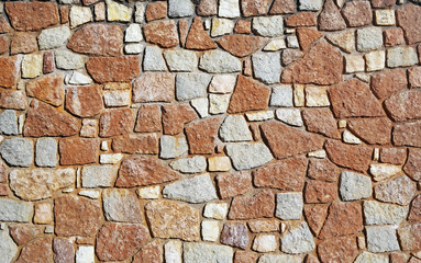 Abstract image of a brown colored stone wall background