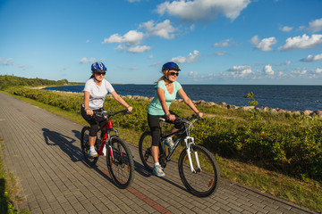 Women riding bicycles 
