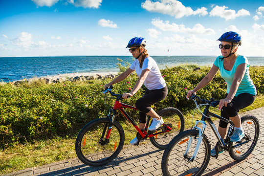 Women riding bicycles 