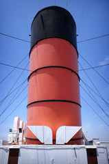 ship funnel on ocean liner