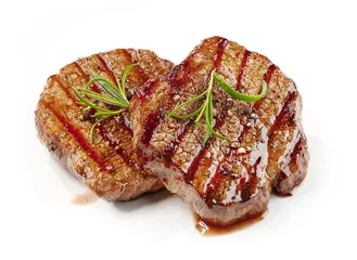 Abwaschbare Fototapete Grill / Barbecue frisch gegrillte Steaks