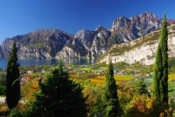 Obraz premium Panorama of the Lake Garda - Riva del Garda, Italy, Europe