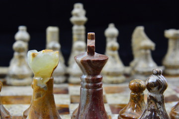 Alabaster chess pieces