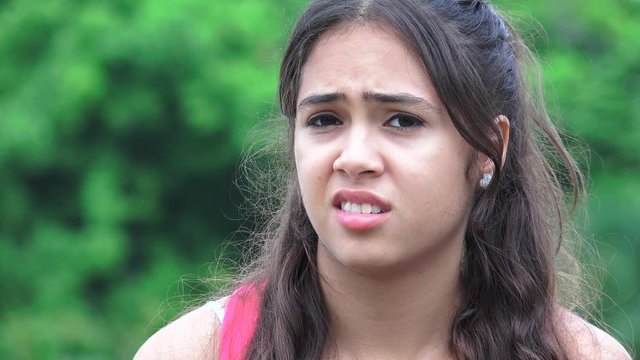 disgusted apathetic female teen