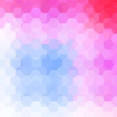 Background of pink, white, blue geometric shapes. Mosaic pattern. Vector EPS 10. Vector illustration