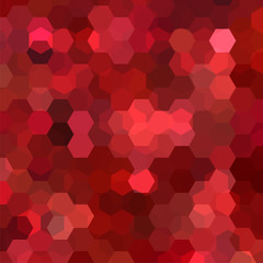 Vector background with red hexagons. Can be used in cover design, book design, website background. Vector illustration